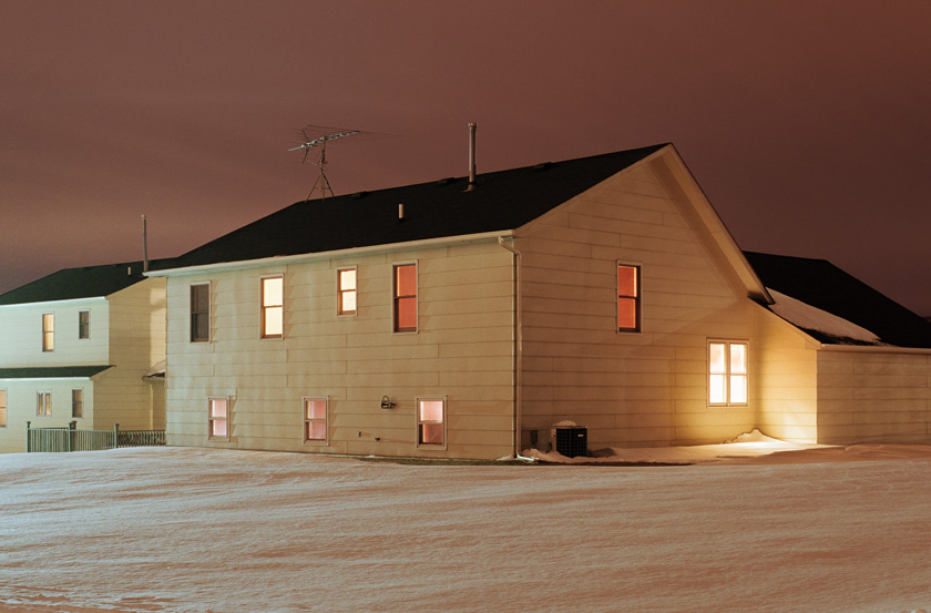 American homes at night